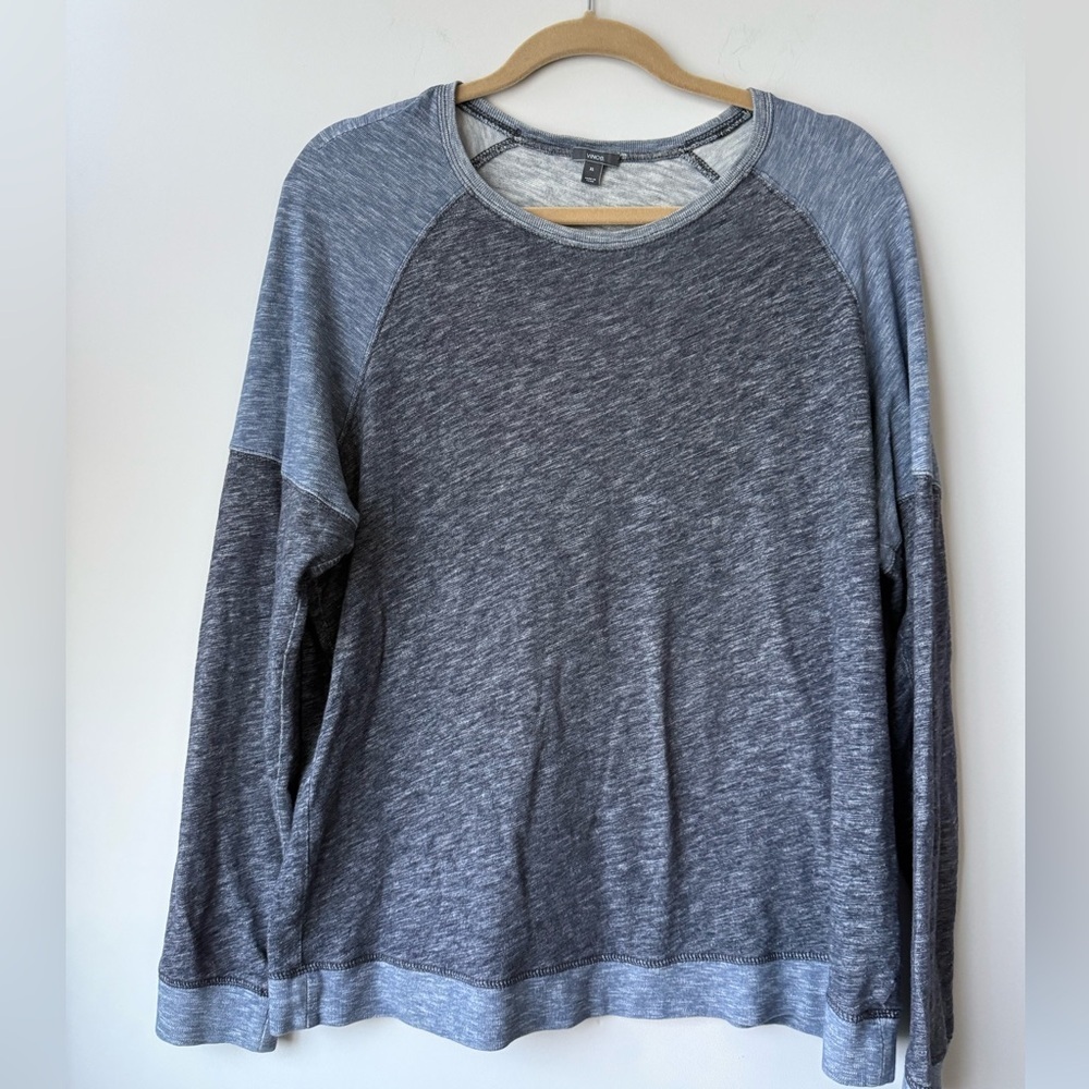 Vince Long Sleeve Blue/Gray Two Tone Baseball Style Tee - XL